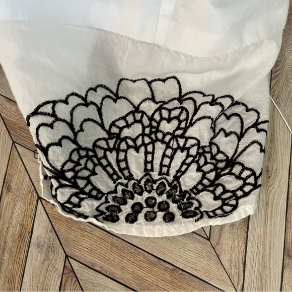 Susana Monaco Dress Embroidered Beach Swim Resort Cover Up Tassel Tie Keyhole - Picture 4 of 8